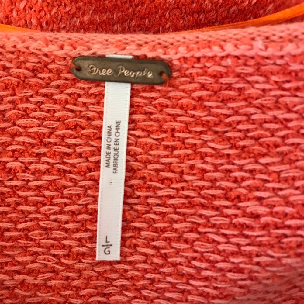 Free People Bardot Drop Shoulder Sweater L Orange - Picture 10 of 12